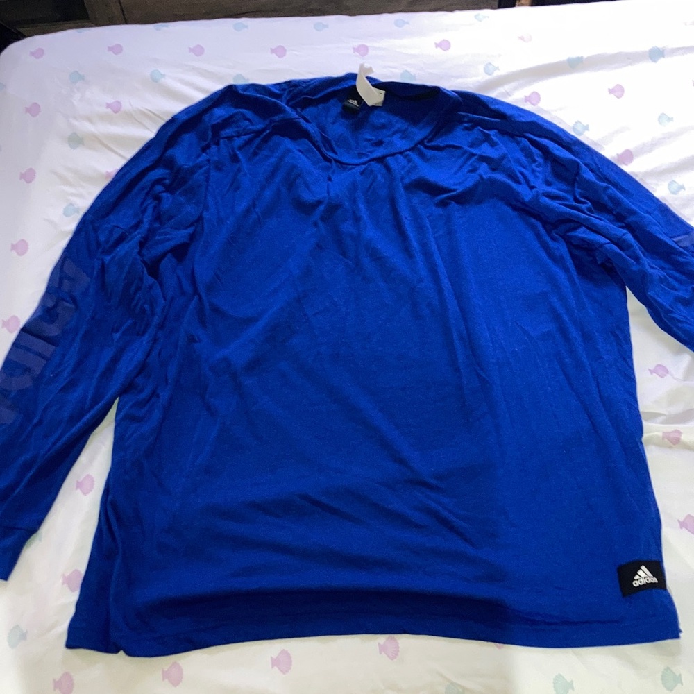 Adidas Men's Vibrant Blue Long Sleeve Tee